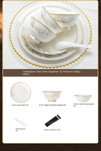 ย้ายเข้าสู่บ้านใหม่ โรงแ<span class=keywords><strong>ร</strong></span>ม <span class=keywords><strong>ร</strong></span>้านอาหาร ชุดจานชามเซรามิกหรูห<span class=keywords><strong>ร</strong></span>าสไตล์โบนไชน่า - Product Image 3