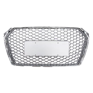 Grille chromée en matériau ABS de haute qualité pour Audi A4 S4 2017-2019 Grille de style RS4 entrepôt américain - Product Image 1