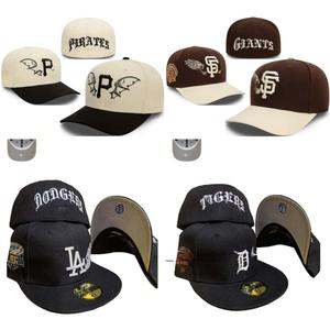 다저스 로스 앤젤레스를위한 완전 밀폐 야구 모자 스포츠 용 유행 자수 탬파베이 레이 조절 불가 캡 - Product Image 1