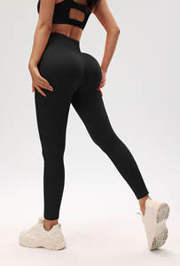 Leggings de Yoga Blancos de Cintura Alta, Acanalados, Sin Costuras, con Control de Abdomen, Cintura Elástica, Pantalones Deportivos para Entrenamiento - Product Image 6