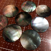 Coquilles de nacre noire 40 mm, double face lisse, prêtes pour la gravure, pour bijoux, montres, instruments de musique, vêtements