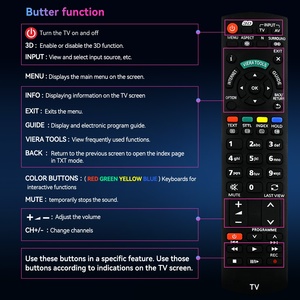 N2QAYB000752 Télécommande pour <span class=keywords><strong>Panasonic</strong></span> VIERA TV RM-D1170 <span class=keywords><strong>TX</strong></span>-P42GTS31 <span class=keywords><strong>TX</strong></span>-P42GTX34 <span class=keywords><strong>TX</strong></span>-P42ST30 <span class=keywords><strong>TX</strong></span>-P42ST31 <span class=keywords><strong>TX</strong></span>-P42ST32 <span class=keywords><strong>TX</strong></span>-P42ST33 - Product Image 6