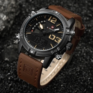 Naviforce 9095 Nf9095 Thời Trang Thạch Anh <span class=keywords><strong>Analog</strong></span> Thể Thao Người Đàn Ông Của Đồng Hồ Da Sang Trọng Không Thấm Nước Đồng Hồ Kỹ Thuật Số Cho Nam Giới Montre Relojes Uhr - Product Image 1