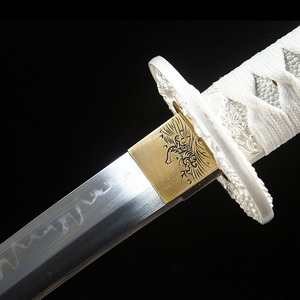 Coltelli da allenamento Longquan forgiati a mano, stile Guerriero, 78CM, Drago Bianco, Wakizashi, temperatura a umido, acciaio T10, accessorio cosplay, regalo da uomo - Product Image 3