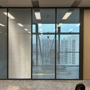 Miễn Phí Thiết Kế Tùy Chỉnh Cách Âm Kính Phân Vùng Văn Phòng Phân Vùng Tường Kính Với Tích Hợp Mù - Product Image 1