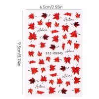 Stiker Kuku Musim Gugur untuk Seni Kuku Motif Rubah Lucu Daun Maple Labu Jamur Stiker Kuku Perekat Sendiri DIY Manikur