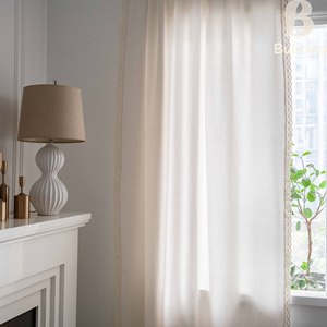 <span class=keywords><strong>Tenda</strong></span> a Rullo Semi-Oscurante in Poliestere e Cotone Personalizzabile Stile Americano per Soggiorno con Partizione in Pizzo - Product Image 1