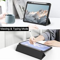 Étui pour tablette en cuir PU avec rabat, coque transparente en PC intelligente, housse en silicone pour iPad 10 10,9 pouces 2022 10e génération
