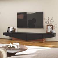 Meuble TV flottant en bois à poser au sol avec prises électriques, console multimédia moderne, étagère de rangement pour divertissement, mobilier de salon