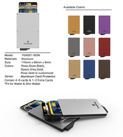 Dompet saku penyimpan kartu RFID, dompet ramping aluminium otomatis untuk Pop Out, dompet saku penyimpan kartu kredit logam modis pemblokir sinyal