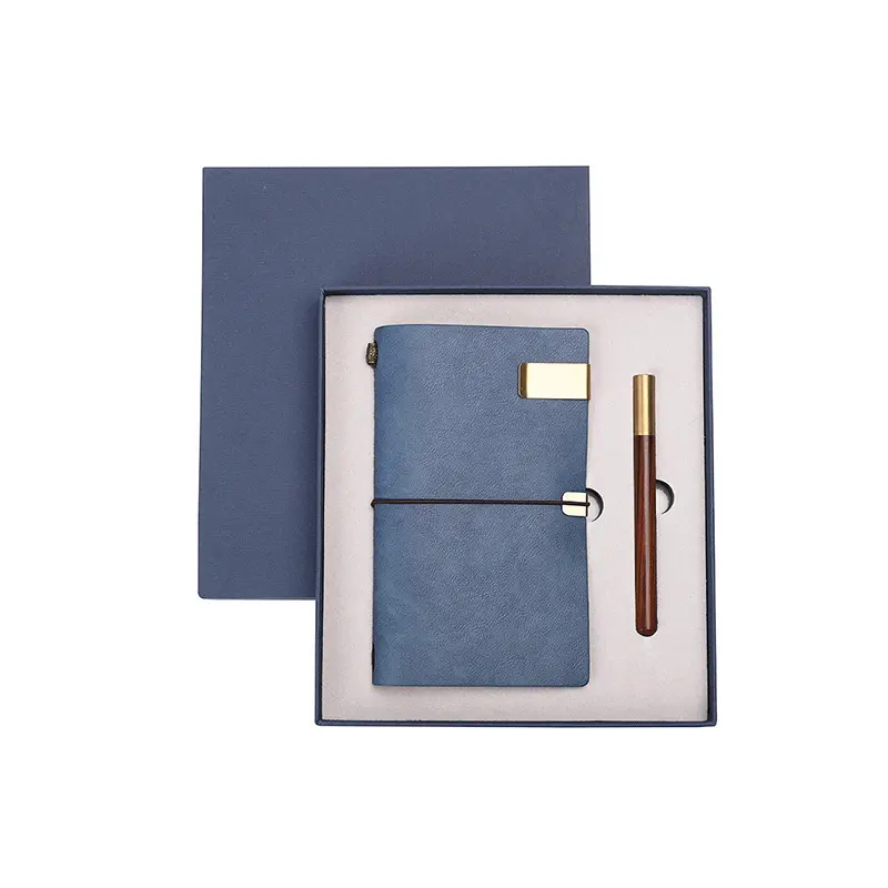 Item Souvenir Bisnis Hadiah Hari Ayah Pena Kulit Hadiah Notebook dengan Logo Hadiah Ulang Tahun Set Item Disesuaikan