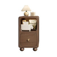 Mesitas de Noche Modernas y Elegantes para Dormitorio, con Base Esférica, Color Beige, Bonitas, de Madera, con 1 Cajón, Duraderas, para Sala de Estar