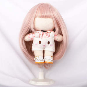 Perruque de poupée américaine 20cm résistante aux hautes températures Perruques de <span class=keywords><strong>cheveux</strong></span> de poupée <span class=keywords><strong>rose</strong></span> soyeuse et droite Accessoires de jouets - Product Image 6