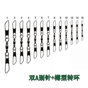 Connecteur pivotant en forme de huit Double A Pin en acier au carbone pour montage d'hameçon de pêche, noir 1234567891012 - Product Image 4