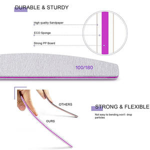 Toptan özel logo mor 80/100 grit zebra tırnak törpüsü, dayanıklı toplu çift taraflı gri tırnak törpüsü - Product Image 3