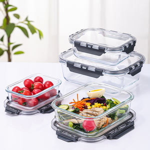 Offre Spéciale Design moderne Récipient de préparation de repas en verre Couvercles Récipients de stockage de garde-manger de cuisine pour le déjeuner Salade de fruits Légumes Plus - Product Image 3