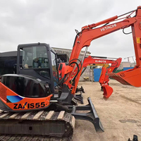 Miniexcavadora HITACHI ZX55U de 5.5 Toneladas Usada en Japón, de Alto Rendimiento, para Reconstrucción de Terrenos Agrícolas y Trabajos en Patios Traseros