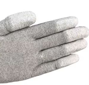 Guantes DE TRABAJO recubiertos de <span class=keywords><strong>PU</strong></span> antiestáticos de fibra de carbono de poliéster calibre 13 con características de seguridad - Product Image 4