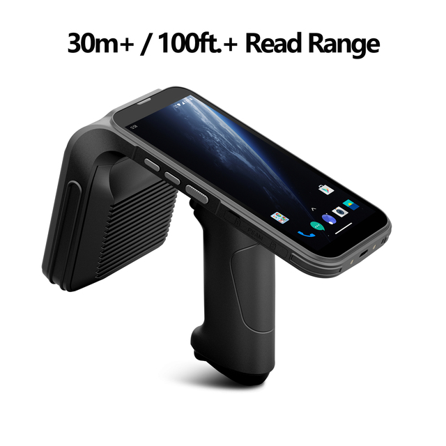 UHF RFID ISO 18000-6C ABS Handheld PDA Android 13 Reader Writer 20m Long Range 2D Barcode Scanner Rugged Industrial Asset JINTOU
