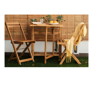 Ensemble de jardin moderne Minh Phuoc Furniture, nouveau, en acacia, style bistrot, 4 places, pour l'extérieur et l'intérieur, résistant aux taches d'huile. - Product Image 4