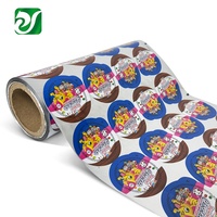 Film d'emballage pour gobelets à chocolat imprimé, film de couverture personnalisé en VMPET PE laminé, film de couvercle en blister en rouleau