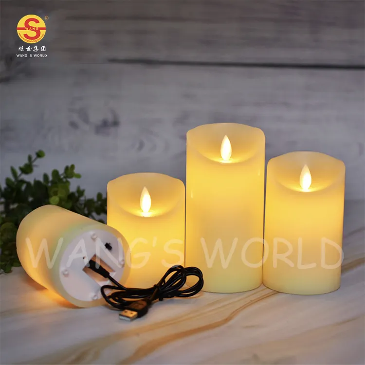 Remote Control Led Flameless USB Candle Lights Multiple Sizes Led Candle Rechargeable