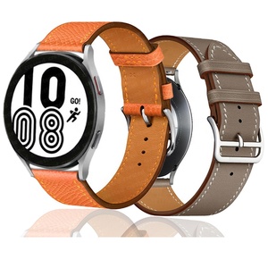 Correa de reloj de piel de becerro de 22 mm para Samsung Galaxy <span class=keywords><strong>Watch</strong></span> 4 <span class=keywords><strong>5</strong></span>, correas de reloj Single Tour para <span class=keywords><strong>Gear</strong></span> S3 con pasador de liberación rápida - Product Image 2