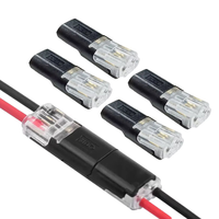 Terminal Blok Sambungan Cepat D2 untuk Kabel Listrik, Konektor Kabel Lampu LED 2-Pin, Dapat Dicolokkan, Tanpa Pengupasan, 250V IP20, Tembaga