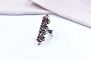 Handmade Rose Dahlia Turquoise Sterling Silver <b>Adjustable</b> <b>Ring</b> Natural Gemstone Jewelry for Women Wholesale - Product Image 5
