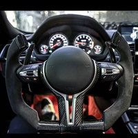 Volant sport en cuir et fibre de carbone pour BMW F10 F30 E46 E60 F15 F90 F80 G20 G30 M3 M4 M5, avec poignée en cuir