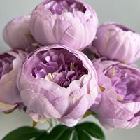 Fleurs Artificielles en Gros, Fleurs en Soie Blanches et Roses Effet Naturel, Pivoines Artificielles à 7 Têtes, Fleurs Artificielles en Soie