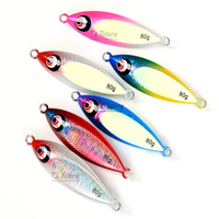 Tolure nouveau 80g 100g rivage coulée chute lente pas jigging leurre cuillère en forme de mer pêche gabarit en métal lumineux leurre plomb gabarits