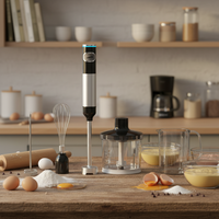 Lames en acier inoxydable bouton poussoir contrôle 500ml capacité cuisine ménage main bâton mélangeur