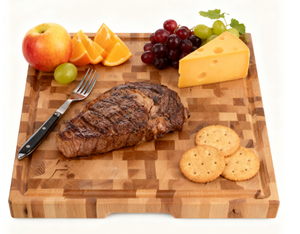 Tabla de Cortar de Madera de Arce con Ranura, Asas Empotradas y Patas de Goma - Product Image 1