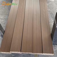 Terrasse extérieure en bois composite WPC brun clair, terrasse en bois massif pour l'extérieur, installation facile
