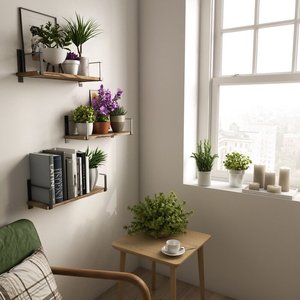 <strong>Wooden</strong> Simple <strong>Shelves</strong> Bookshelf Headboard Corner <strong>Shelf</strong> Bookcase Ternate Solid Wood Bracket <strong>Shelf</strong> - Product Image 3