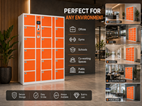Casier de bureau intelligent à 18 compartiments avec code PIN, armoire de rangement électronique pour espace de coworking, bibliothèque et entreprise de location - 2026