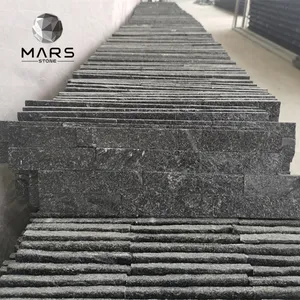 Black Slate 3D Wall Stone Cladding Split Face Wall Cladding