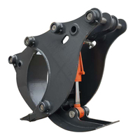 Extracteur de racines robuste TN-06 avec ouverture de mâchoire de 1500 mm pour l'abattage d'arbres et la préparation des terrains forestiers, pour excavatrice
