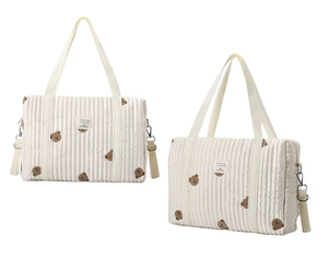 Sac à couches fourre-tout de grande capacité pour maman Sac fourre-tout de grande capacité de rangement pour maman écologique Sac de pépinière souple - Product Image 2