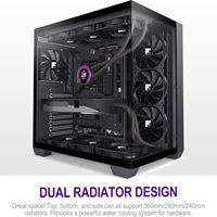 Boîtier PC F300 (2025) préinstallé avec 4 ventilateurs sans RGB, ATX Full Tower Gaming Acrylic Audio 270 panoramique en verre FOIFKIN (noir)