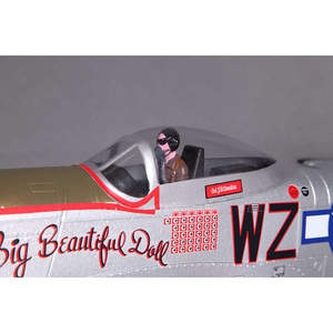 เครื่องบินบังคับวิทยุ Fms <span class=keywords><strong>P51</strong></span> <span class=keywords><strong>Mustang</strong></span> V2 Big Beautiful Doll ขนาด 800 มม. (31.5 นิ้ว) ปีกกว้าง 4 ช่องสัญญาณ พร้อมรีโมทคอนโทรล Warbird PNP พร้อม Reflex V3 - Product Image 5