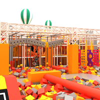 Aoleao Aire de jeux intérieure sur le thème du cirque de 4500 m² avec toboggan souple pour enfants, certifiée CE TUV pour usage commercial