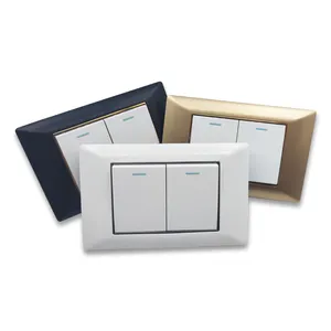 2-Gang 1-Wege-2-Wege-Lichtschalter PC-Panel Amerikanischer Wand schalter Electric Home Modern Switch