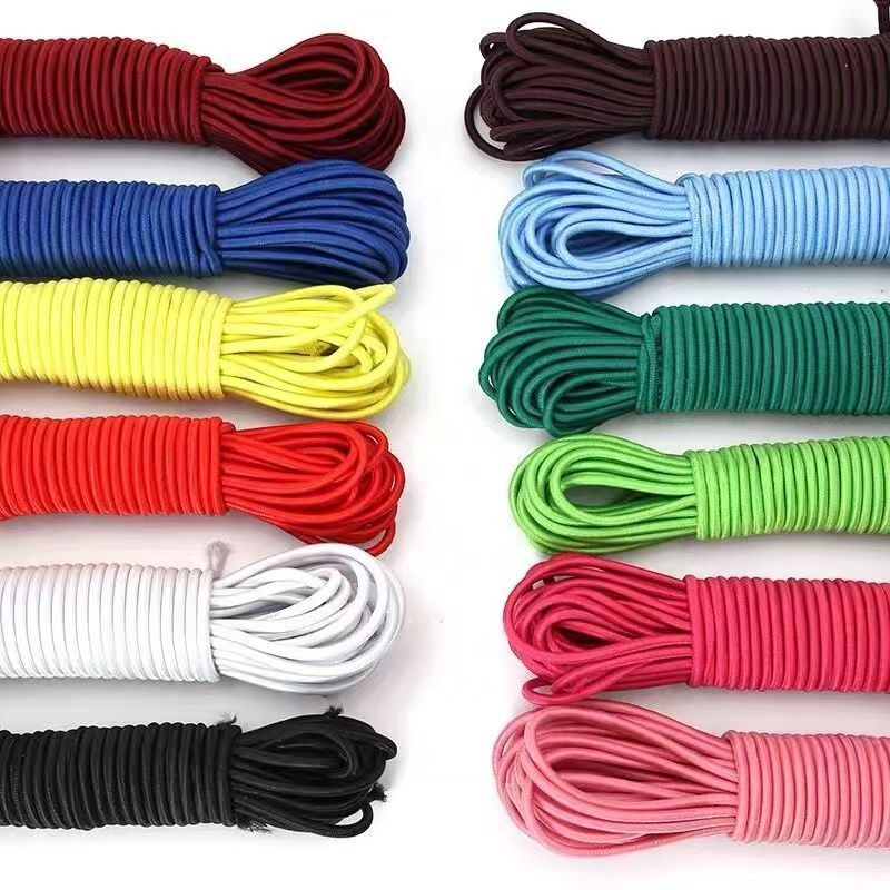 Dây Đàn Hồi Cao Su Polyester Tùy Chỉnh Nhiều Màu 2Mm Dây Bungee Đàn Hồi