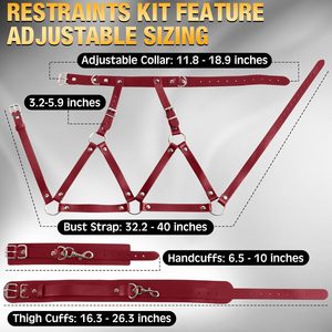 Accesorios de Bondage <span class=keywords><strong>BDSM</strong></span>, Esposas para Muñecas, Correas para Piernas, Correas para Cama, Juguetes Sexuales para Mujeres, Juego SM - Product Image 3