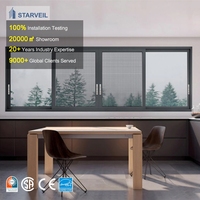Fenêtres et portes coulissantes horizontales en alliage d'aluminium avec persiennes pliantes à double vitrage, écoénergétiques