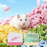 Granulés de papier pop-corn colorés, naturels, doux, désodorisants et absorbants pour la litière des petits animaux : hamster syrien, gerbille, cochon d'Inde