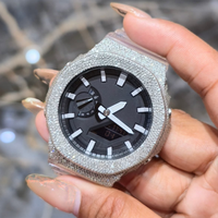 Boîtier de montre GA2100 40mm en cuivre blanc de luxe avec moissanite VVS, haute qualité, fait main, style Hip Hop Iced Out
