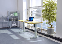 Bureau debout électrique moderne OMNI en métal extensible avec contrôleur de mémoire, réglable en hauteur, ergonomique, pour le travail assis-debout